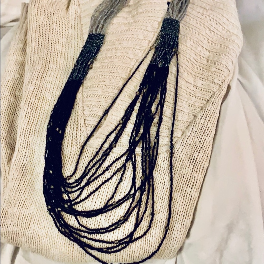 Beautiful dead bead long statement necklace